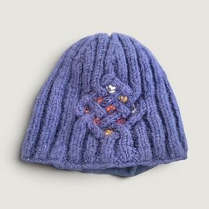 Kathmandu Imports Wool Knit Cap Beanie Hat Blue Made in Nepal Unisex Winter Hat